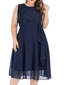 Women‘s Plus Size Curve Easter Dress Party Dress Solid Color Boat Neck Ruched Short Sleeve Spring Fall Casual Prom Dress Midi Dress Casual Daily Dress -HAYz Clothing Shop prljte1635233928754