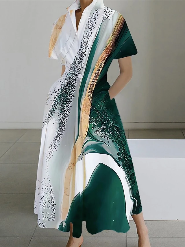 Women's Shirt Dress Casual Dress Swing Dress Maxi Long Dress Outdoor Office Daily Polyester Fashion Modern Shirt Collar Button Pocket Short Sleeve Summer Spring 2023 Loose Fit Pink Red Navy Blue Ombre 1 Women's Shirt Dress Casual Dress Swing Dress Maxi Long Dress Outdoor Office Daily Polyester Fashion Modern Shirt Collar Button Pocket Short Sleeve Summer Spring 2023 Loose Fit Pink Red Navy Blue Ombre