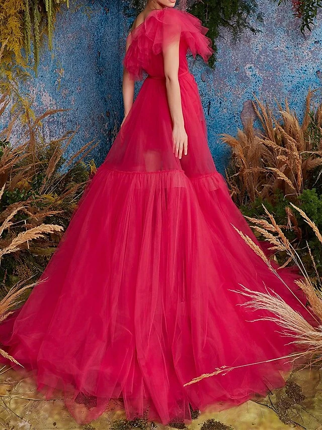 Women's Two Piece Dress Set Party Dress Sheath Dress Party Wedding Guest Fashion Party Ruched Ruffle Mini Dress One Shoulder Short Sleeve Plain Regular Fit Fuchsia Fall Winter S M L XL 4 Women's Two Piece Dress Set Party Dress Sheath Dress Party Wedding Guest Fashion Party Ruched Ruffle Mini Dress One Shoulder Short Sleeve Plain Regular Fit Fuchsia Fall Winter S M L XL - Image 4