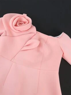 Women's Plus Size Curve Party Dress Bodycon Sheath Dress Plain Midi Dress Long Sleeve Split Off Shoulder Fashion Party Pink Fall Winter XL XXL 3XL 4XL -HAYz Clothing Shop qarkpn1694165812772