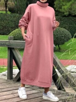 Women‘s Plus Size Curve Sweatshirt Dress Solid Color Stand Collar Long Sleeve Winter Fall Casual Classic Maxi Long Dress Daily Vacation Dress 14 Women‘s Plus Size Curve Sweatshirt Dress Solid Color Stand Collar Long Sleeve Winter Fall Casual Classic Maxi Long Dress Daily Vacation Dress -HAYz Clothing Shop qdfbmn1668235021203