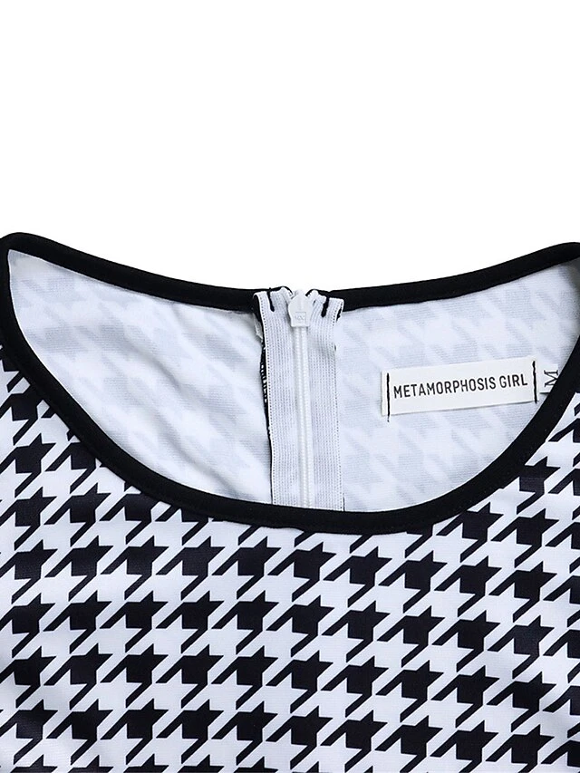 Women's Two Piece Dress Set Casual Dress Sheath Dress Daily Going Out Streetwear Modern Print Midi Dress Crew Neck Long Sleeve Houndstooth Regular Fit Black Fall Winter S M L XL XXL 14 Women's Two Piece Dress Set Casual Dress Sheath Dress Daily Going Out Streetwear Modern Print Midi Dress Crew Neck Long Sleeve Houndstooth Regular Fit Black Fall Winter S M L XL XXL - Image 14