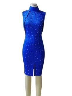 Women‘s Plus Size Curve Party Dress Solid Color Turtleneck Sequins Sleeveless Spring Fall Sequins Prom Dress Maxi Long Dress Party Dress Sheath Dress Split -HAYz Clothing Shop qhaits1647514474061