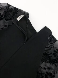 Women's Plus Size Curve Party Dress Black Dress Formal Dress Plain Long Dress Maxi Dress Long Sleeve Lace Stand Collar Fashion Party Black Fall Winter XL XXL 3XL 4XL -HAYz Clothing Shop qibkcb1694151482481