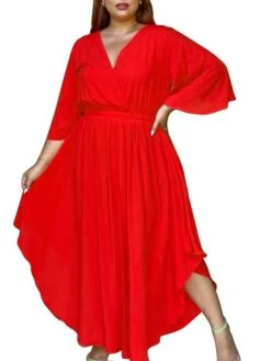 Women‘s Plus Size Curve Holiday Dress Solid Color V Neck Half Sleeve Fall Spring Basic Maxi Long Dress Date Vacation Dress 23 Women‘s Plus Size Curve Holiday Dress Solid Color V Neck Half Sleeve Fall Spring Basic Maxi Long Dress Date Vacation Dress -HAYz Clothing Shop qkjnmb1648706452180
