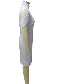 Women‘s Plus Size Curve Party Dress Solid Color Turtleneck Sequins Sleeveless Spring Fall Sequins Prom Dress Maxi Long Dress Party Dress Sheath Dress Split -HAYz Clothing Shop qkotzp1647514477852