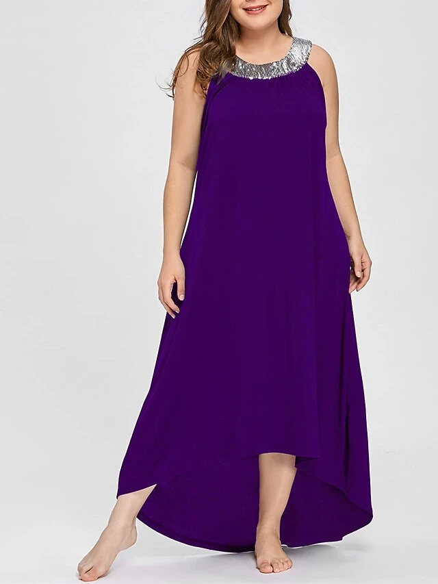 Women‘s Plus Size Curve Party Dress Sequin Dress Sheath Dress Color Block Long Dress Maxi Dress Sleeveless Plus High Low Crew Neck Modern Party Black Wine Summer Spring XL XXL 3XL 4XL 5XL 4 Women‘s Plus Size Curve Party Dress Sequin Dress Sheath Dress Color Block Long Dress Maxi Dress Sleeveless Plus High Low Crew Neck Modern Party Black Wine Summer Spring XL XXL 3XL 4XL 5XL - Image 4