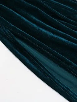 Women‘s Plus Size Curve Wedding Guest Party Dress Velvet Dress Sequin Dress Solid Color V Neck Long Sleeve Fall Winter Stylish Elegant Maxi Long Dress Party Date Dress -HAYz Clothing Shop qmwiap1662368806433