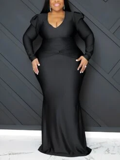 Women‘s Plus Size Curve Party Dress Bodycon Solid Color Long Dress Maxi Dress Long Sleeve Ruched V Neck Elegant Party Camel Black Summer Spring XL XXL 3XL 4XL 5XL 13 Women‘s Plus Size Curve Party Dress Bodycon Solid Color Long Dress Maxi Dress Long Sleeve Ruched V Neck Elegant Party Camel Black Summer Spring XL XXL 3XL 4XL 5XL -HAYz Clothing Shop qnszov1677925415843