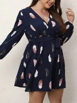Women's Plus Size Curve Work Dress Sheath Dress Semi Formal Dress Fashion Mini Dress Lace Up Print V Neck Long Sleeve Print Loose Fit Black Blue Fall Winter L XL XXL 3XL 4XL 11 Women's Plus Size Curve Work Dress Sheath Dress Semi Formal Dress Fashion Mini Dress Lace Up Print V Neck Long Sleeve Print Loose Fit Black Blue Fall Winter L XL XXL 3XL 4XL -HAYz Clothing Shop qokcuf1693300570899
