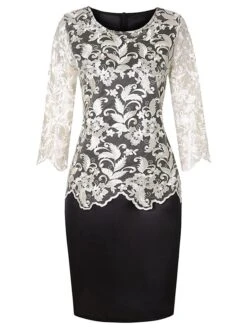 Women‘s Plus Size Curve Party Dress Floral Crew Neck Lace Long Sleeve Spring Fall Elegant Prom Dress Knee Length Dress Formal Party Dress 15 Women‘s Plus Size Curve Party Dress Floral Crew Neck Lace Long Sleeve Spring Fall Elegant Prom Dress Knee Length Dress Formal Party Dress -HAYz Clothing Shop qqjpsx1634359504349