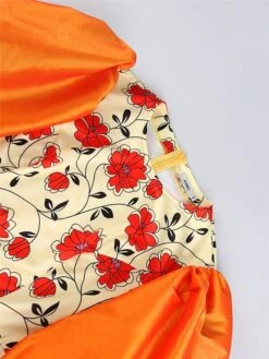 Women‘s Plus Size Curve Party Dress Cocktail Dress Wedding Guest Dress Midi Dress Orange 3/4 Length Sleeve Floral Print Spring Fall Winter Crew Neck Fashion Winter Dress Wedding Guest Vacation 2023 -HAYz Clothing Shop qqmvav1692179218252