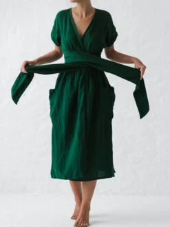 Women's Casual Dress Cotton Linen Dress A Line Dress Midi Dress Polyester Fashion Street Style Outdoor Daily Date V Neck Pocket Strappy Short Sleeve Summer Spring 2023 Regular Fit Pink Wine Brown 12 Women's Casual Dress Cotton Linen Dress A Line Dress Midi Dress Polyester Fashion Street Style Outdoor Daily Date V Neck Pocket Strappy Short Sleeve Summer Spring 2023 Regular Fit Pink Wine Brown -HAYz Clothing Shop qtgtqk1687680021863