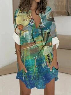 Women's Shirt Dress Casual Dress Shift Dress Mini Dress Outdoor Daily Vacation Polyester Fashion Casual Stand Collar Button Pocket Long Sleeve Summer Spring Fall 2023 Regular Fit Black Navy Blue -HAYz Clothing Shop qudlwl1693386340460