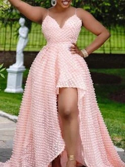 Women‘s Plus Size Curve Party Dress Solid Color V Neck Split Sleeveless Spring Fall Prom Dress Maxi Long Dress Party Daily Dress Homecoming Dress -HAYz Clothing Shop qultrj1656065581911