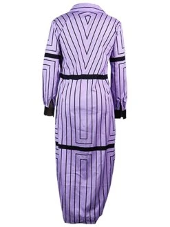 Women's Shirt Dress Casual Dress Shift Dress Maxi Long Dress Outdoor Daily Vacation Polyester Fashion Basic Shirt Collar Button Split Long Sleeve Summer Spring Fall 2023 Regular Fit White Purple -HAYz Clothing Shop quslwn1689238708819
