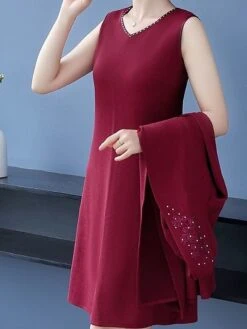 Women's Two Piece Dress Set Casual Dress Print Dress Home Daily Fashion Streetwear Print Midi Dress V Neck Long Sleeve Floral Regular Fit Red Navy Blue Blue Fall Winter L XL XXL 3XL 4XL -HAYz Clothing Shop qxfcvt1697524580848