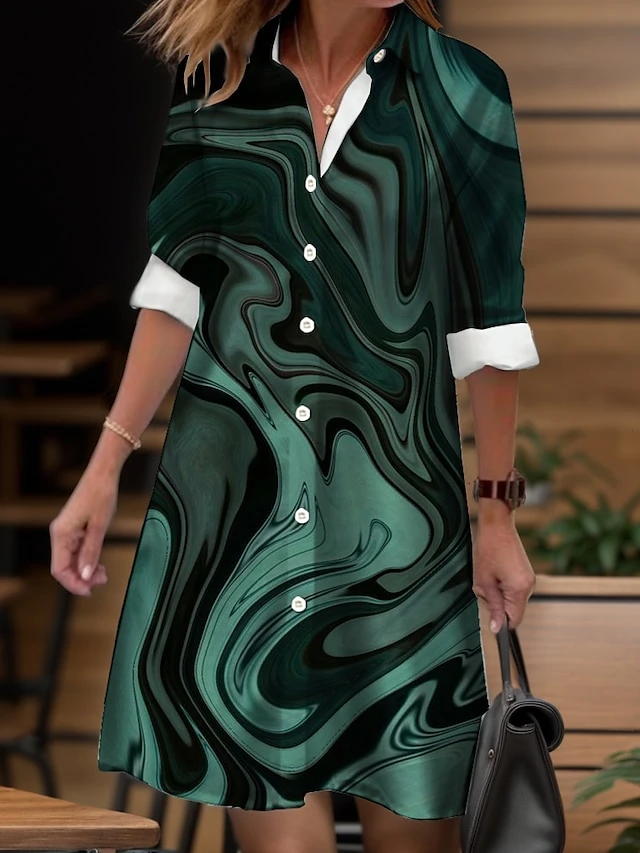 Women's Shirt Dress Casual Dress Midi Dress Outdoor Daily Date Polyester Fashion Modern Shirt Collar Button Pocket Long Sleeve Fall Winter 2023 Loose Fit Navy Blue Blue Purple Ombre S M L XL 2XL 6 Women's Shirt Dress Casual Dress Midi Dress Outdoor Daily Date Polyester Fashion Modern Shirt Collar Button Pocket Long Sleeve Fall Winter 2023 Loose Fit Navy Blue Blue Purple Ombre S M L XL 2XL - Image 6