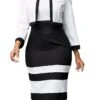 Women's Dress Set Two Piece Dress Sheath Dress Knee Length Dress Black Long Sleeve Striped Print Fall Winter Autumn Crew Neck Stylish Winter Dress Fall Dress 2023 S M L XL XXL 3XL 4XL 5XL