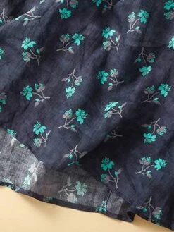 Women's Casual Dress Cotton Linen Dress A Line Dress Midi Dress Linen / Cotton Blend Basic Classic Outdoor Daily Vacation Split Neck Button Pocket 3/4 Length Sleeve Spring Fall Autumn 2023 Loose Fit -HAYz Clothing Shop rdgqeh1693967795287