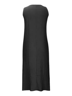 Women's Cotton Linen Dress Shift Dress White Dress Midi Dress Linen / Cotton Blend Daily Daily Crew Neck Splice Basic Sleeveless Summer 2023 Loose Fit Black White Pink Plain S M L XL 2XL -HAYz Clothing Shop rdngqs1685949897935