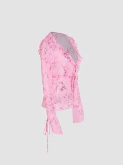 Women's Two Piece Dress Set Casual Dress Skirt Set Outdoor Daily Fashion Streetwear Print Long Dress Maxi Dress V Neck Long Sleeve Floral Slim Pink Green Fall S M L -HAYz Clothing Shop redaqa1693278426738