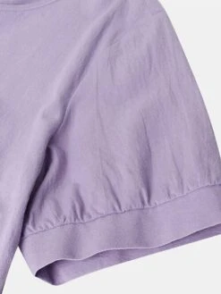 Women's Cotton Linen Dress Casual Dress Midi Dress Cotton Blend Basic Casual Outdoor Daily Vacation Crew Neck Ruched Button Short Sleeve Summer Spring 2023 Loose Fit White Purple Green Plain M L XL -HAYz Clothing Shop revtdv1679542895188
