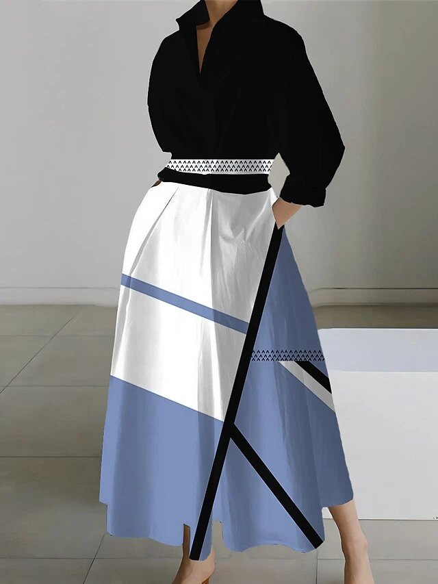 Women's Shirt Dress Casual Dress Swing Dress Maxi Long Dress Outdoor Office Daily Polyester Fashion Modern Shirt Collar Button Pocket Long Sleeve Spring Fall Winter 2023 Loose Fit ArmyGreen Yellow 3 Women's Shirt Dress Casual Dress Swing Dress Maxi Long Dress Outdoor Office Daily Polyester Fashion Modern Shirt Collar Button Pocket Long Sleeve Spring Fall Winter 2023 Loose Fit ArmyGreen Yellow - Image 3