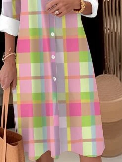 Women's Shirt Dress Casual Dress Midi Dress Outdoor Daily Date Polyester Fashion Modern Shirt Collar Button Pocket Long Sleeve Fall Winter 2023 Loose Fit Pink Plaid S M L XL 2XL 5 Women's Shirt Dress Casual Dress Midi Dress Outdoor Daily Date Polyester Fashion Modern Shirt Collar Button Pocket Long Sleeve Fall Winter 2023 Loose Fit Pink Plaid S M L XL 2XL -HAYz Clothing Shop rifhru1695193733019