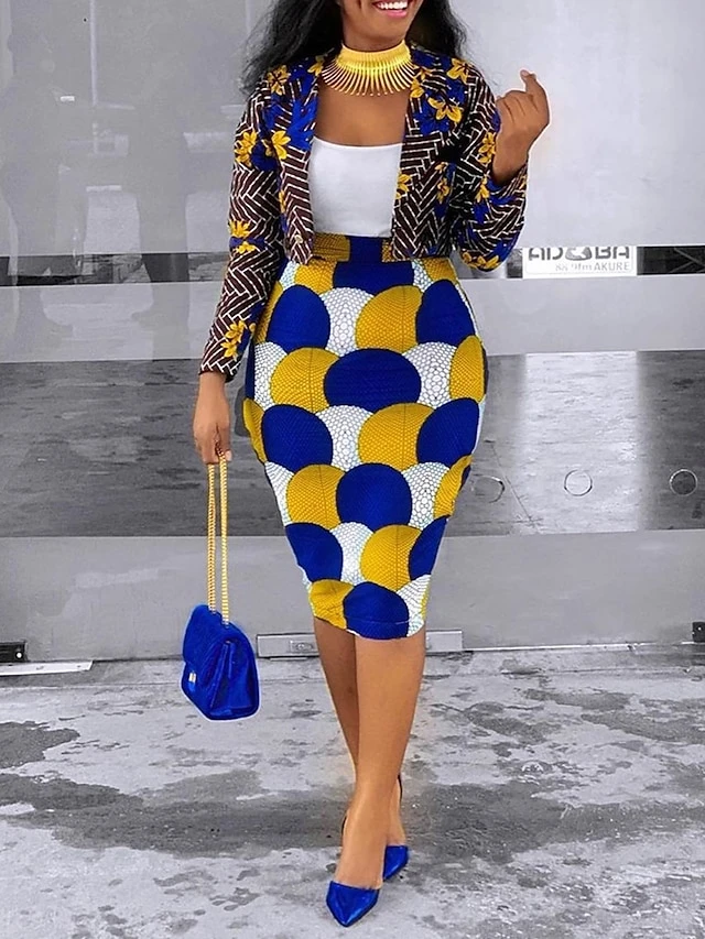 Women‘s Plus Size Curve Flattering Dresses Apple Shaped Dress Wedding Guest Work Dress Dress Set Sheath Dress Solid Color Geometric Midi Dress Long Sleeve Print Crew Neck Elegant Summer Spring Dress 2 Women‘s Plus Size Curve Flattering Dresses Apple Shaped Dress Wedding Guest Work Dress Dress Set Sheath Dress Solid Color Geometric Midi Dress Long Sleeve Print Crew Neck Elegant Summer Spring Dress - Image 2