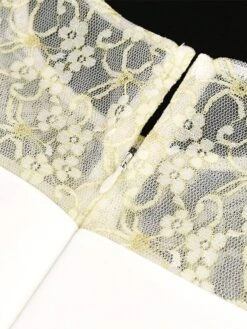 Women‘s Plus Size Curve Party Dress Solid Color Crew Neck Lace Short Sleeve Spring Fall Work Elegant Formal Knee Length Dress Formal Party Dress -HAYz Clothing Shop riobzm1663060819001