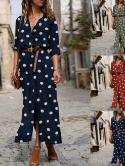 Women's Shirt Dress Maxi Long Dress Winter Dress Daily Date Polyester Fashion Elegant Shirt Collar Print Long Sleeve Summer Spring Fall 2022 Regular Fit Black Army Green Red Polka Dot Round Dots S M 10 Women's Shirt Dress Maxi Long Dress Winter Dress Daily Date Polyester Fashion Elegant Shirt Collar Print Long Sleeve Summer Spring Fall 2022 Regular Fit Black Army Green Red Polka Dot Round Dots S M -HAYz Clothing Shop rireik1692610686936