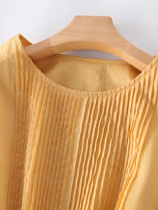 Women's Casual Dress A Line Dress Midi Dress Polyester Fashion Daily Outdoor Daily Vacation Crew Neck Ruched Tie Belt Long Sleeve Fall Winter Autumn 2023 Loose Fit Yellow Pink Purple Plain M L XL 2XL 9 Women's Casual Dress A Line Dress Midi Dress Polyester Fashion Daily Outdoor Daily Vacation Crew Neck Ruched Tie Belt Long Sleeve Fall Winter Autumn 2023 Loose Fit Yellow Pink Purple Plain M L XL 2XL - Image 9