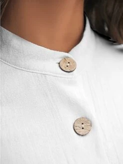 Women's Shirt Dress Casual Dress Cotton Linen Dress Midi Dress Polyester Fashion Casual Daily Outdoor Daily Vacation Shirt Collar Button Print Long Sleeve Spring Fall Winter 2023 Loose Fit White -HAYz Clothing Shop rkyprb1697189419786