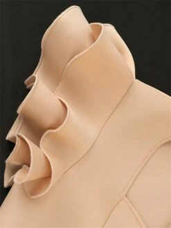 Women's Plus Size Curve Party Dress Swing Dress A Line Dress Plain Midi Dress Short Sleeve Ruffle Square Neck Fashion Party Fuchsia Khaki Fall Winter XL XXL 3XL 4XL -HAYz Clothing Shop rnmexj1694151481365