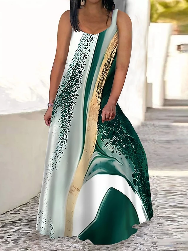 Women‘s Plus Size Curve Casual Dress Swing Dress Tank Dress Color Block Butterfly Long Dress Maxi Dress Sleeveless Print V Neck Modern Daily Blue Sky Blue Summer Spring L XL XXL 3XL 4XL 3 Women‘s Plus Size Curve Casual Dress Swing Dress Tank Dress Color Block Butterfly Long Dress Maxi Dress Sleeveless Print V Neck Modern Daily Blue Sky Blue Summer Spring L XL XXL 3XL 4XL - Image 3