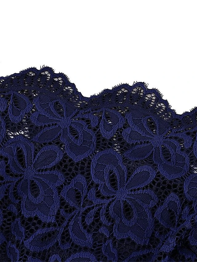 Women‘s Plus Size Curve Party Dress Solid Color Off Shoulder Lace Half Sleeve Summer Spring Elegant Formal Midi Dress Party Cocktail Party Dress 5 Women‘s Plus Size Curve Party Dress Solid Color Off Shoulder Lace Half Sleeve Summer Spring Elegant Formal Midi Dress Party Cocktail Party Dress - Image 5