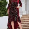 Women's Plus Size Prom Dress Party Dress Velvet Dress Long Dress Maxi Dress Black Red Blue Long Sleeve Pure Color Ruched Summer Spring Fall Crew Neck Fashion Wedding Guest Evening Party Vacation 2023