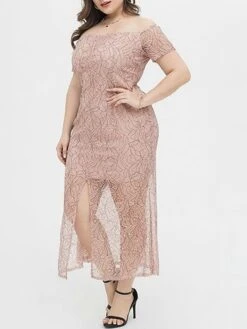 Women's Plus Size Prom Dress Party Dress Lace Dress Long Dress Maxi Dress Pink Short Sleeve Pure Color Lace Summer Spring Fall Off Shoulder Fashion Wedding Guest Birthday Evening Party 2023 XL XXL 15 Women's Plus Size Prom Dress Party Dress Lace Dress Long Dress Maxi Dress Pink Short Sleeve Pure Color Lace Summer Spring Fall Off Shoulder Fashion Wedding Guest Birthday Evening Party 2023 XL XXL -HAYz Clothing Shop rsgfak1691648056632