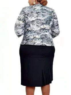 Women‘s Plus Size Curve Work Dress Leaf Crew Neck 3/4 Length Sleeve Spring Fall Stylish Work Knee Length Dress Vacation Going Out Dress -HAYz Clothing Shop rslqex1663740851115