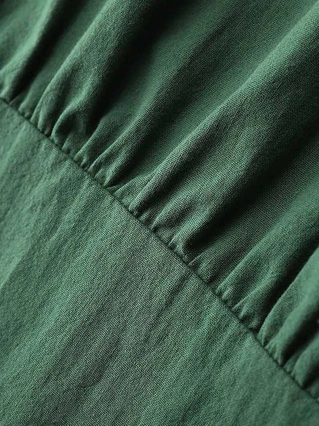 Women's Casual Dress Cotton Dress Black Dress Midi Dress Cotton Fashion Daily Outdoor Daily Vacation Stand Collar Ruffle Button 3/4 Length Sleeve Fall Autumn 2023 Loose Fit Black Wine Blue Plain S M 14 Women's Casual Dress Cotton Dress Black Dress Midi Dress Cotton Fashion Daily Outdoor Daily Vacation Stand Collar Ruffle Button 3/4 Length Sleeve Fall Autumn 2023 Loose Fit Black Wine Blue Plain S M - Image 14