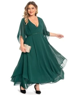 Women‘s Plus Size Curve Casual Dress Swing Dress Plain Long Dress Maxi Dress 3/4 Length Sleeve Layered V Neck Basic Outdoor Dark Green Summer Spring L XL XXL 3XL 4XL 17 Women‘s Plus Size Curve Casual Dress Swing Dress Plain Long Dress Maxi Dress 3/4 Length Sleeve Layered V Neck Basic Outdoor Dark Green Summer Spring L XL XXL 3XL 4XL -HAYz Clothing Shop ruftyj1694771213129