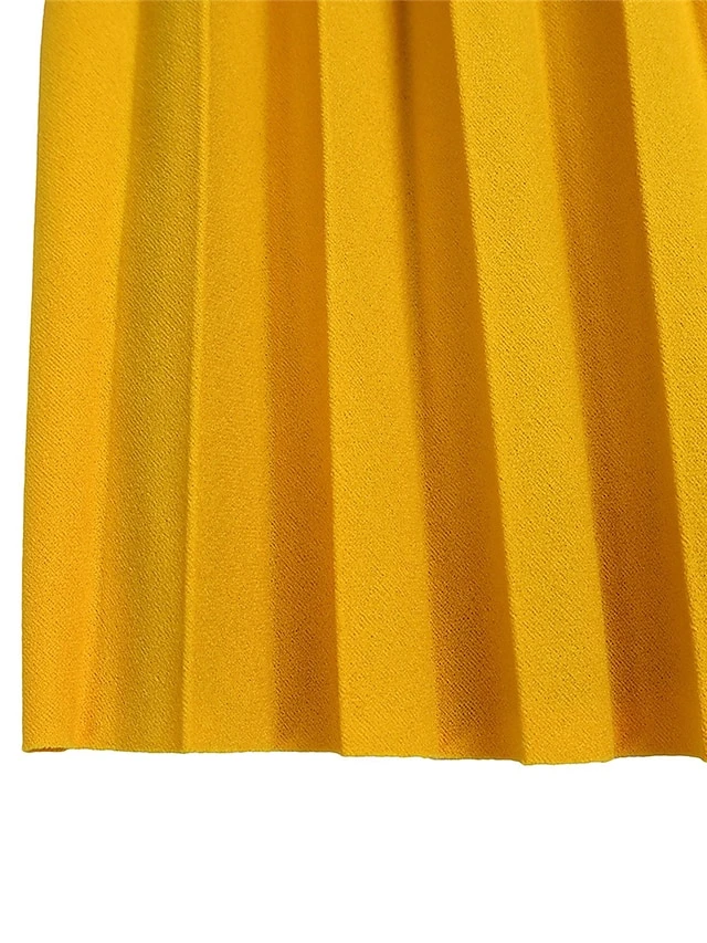 Women's Shirt Dress Casual Dress Midi Dress Outdoor Daily Date Polyester Fashion Casual Shirt Collar Lace Up Pleated 3/4 Length Sleeve Spring Fall Winter 2023 Regular Fit Yellow Red Blue Color Block 20 Women's Shirt Dress Casual Dress Midi Dress Outdoor Daily Date Polyester Fashion Casual Shirt Collar Lace Up Pleated 3/4 Length Sleeve Spring Fall Winter 2023 Regular Fit Yellow Red Blue Color Block - Image 20