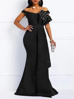 Women‘s Plus Size Curve Party Dress Color Block Off Shoulder Short Sleeve Spring Fall Stylish Prom Dress Maxi Long Dress Party Vacation Dress Sequin Dress -HAYz Clothing Shop rxctrl1663739318541