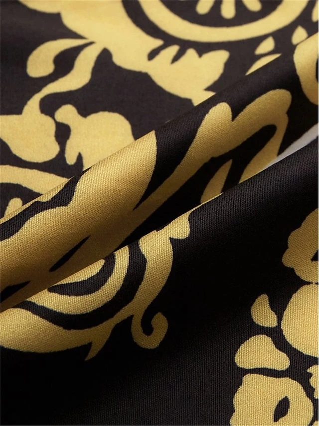 Women's Shirt Dress Casual Dress Maxi Long Dress Outdoor Daily Vacation Polyester Vintage Retro Shirt Collar Button Print Long Sleeve Fall Winter 2023 Loose Fit Yellow Color Block Tribal Ethnic S M L 3 Women's Shirt Dress Casual Dress Maxi Long Dress Outdoor Daily Vacation Polyester Vintage Retro Shirt Collar Button Print Long Sleeve Fall Winter 2023 Loose Fit Yellow Color Block Tribal Ethnic S M L - Image 3