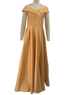 Women's Plus Size Party Dress Solid Color Off Shoulder Ruched Sleeveless Fall Winter Sexy Formal Prom Dress Maxi Long Dress Party Date Dress -HAYz Clothing Shop rygxma1647514376422