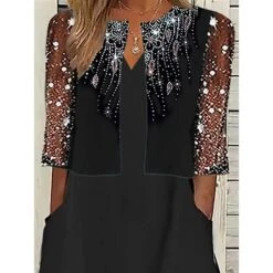 Women's Two Piece Dress Set Casual Dress Dress Set Outdoor Daily Fashion Streetwear Mesh Patchwork Midi Dress V Neck Half Sleeve Graphic Regular Fit Black Summer Spring S M L XL XXL 5 Women's Two Piece Dress Set Casual Dress Dress Set Outdoor Daily Fashion Streetwear Mesh Patchwork Midi Dress V Neck Half Sleeve Graphic Regular Fit Black Summer Spring S M L XL XXL -HAYz Clothing Shop rzjmfo1682676493744