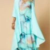 Women's Two Piece Dress Set Casual Dress Swing Dress Daily Going Out Streetwear Casual Print Midi Dress Strap 3/4 Length Sleeve Ombre Marble Print Loose Fit Blue Fall Winter S M L XL XXL