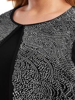 Women's Plus Size Curve Party Dress Cocktail Dress Sheath Dress Solid Color Midi Dress 3/4 Length Sleeve Patchwork Fake Two Piece Crew Neck Fashion Party Black Wine Fall Winter XL XXL 3XL 4XL 5XL -HAYz Clothing Shop scqkov1695362734212