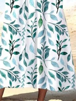 Women's Two Piece Dress Set Casual Dress Dress Set Outdoor Daily Fashion Streetwear Button Pocket Midi Dress V Neck Half Sleeve Leaf Regular Fit Blue Summer Spring S M L XL XXL -HAYz Clothing Shop sexiro1682419683638